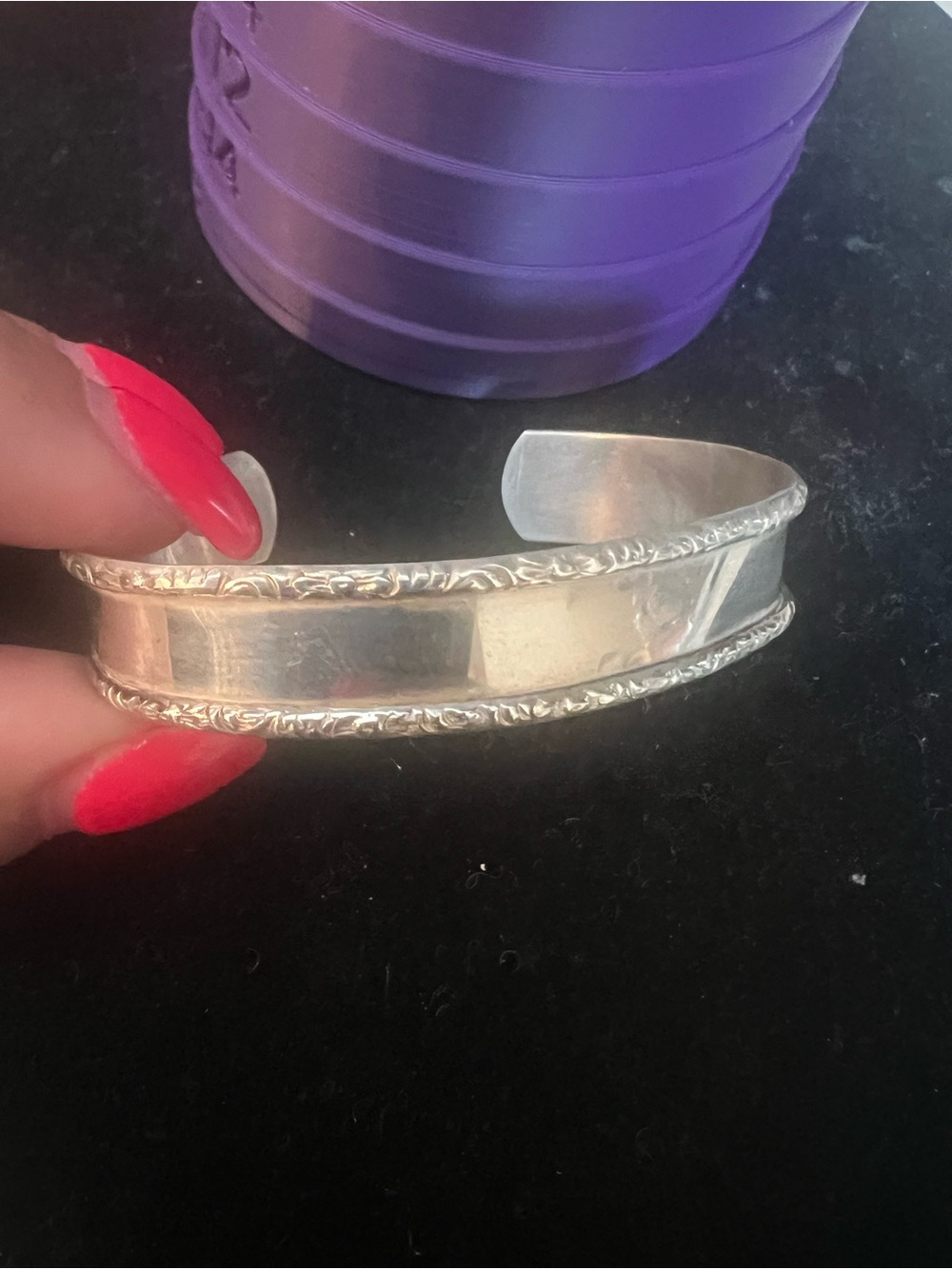 925 STERLING SILVER SIGNED CUFF BRACELET/ small
